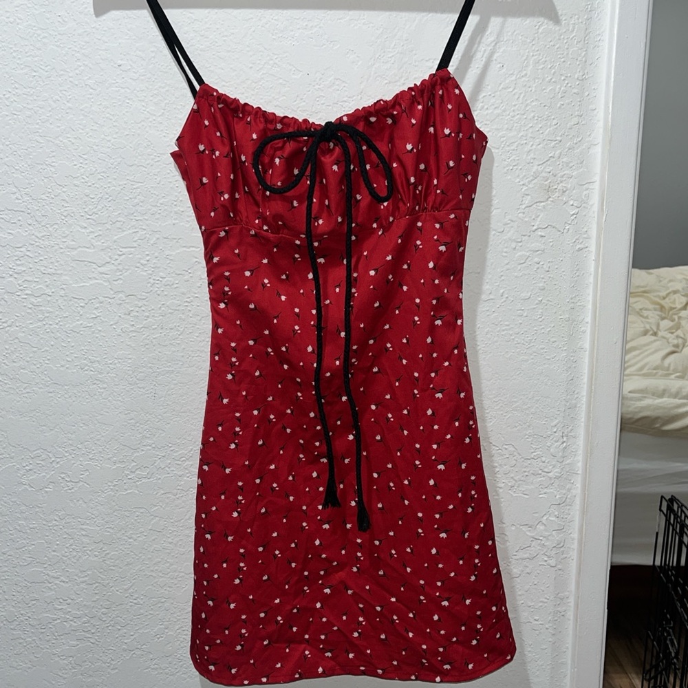 Red mini dress